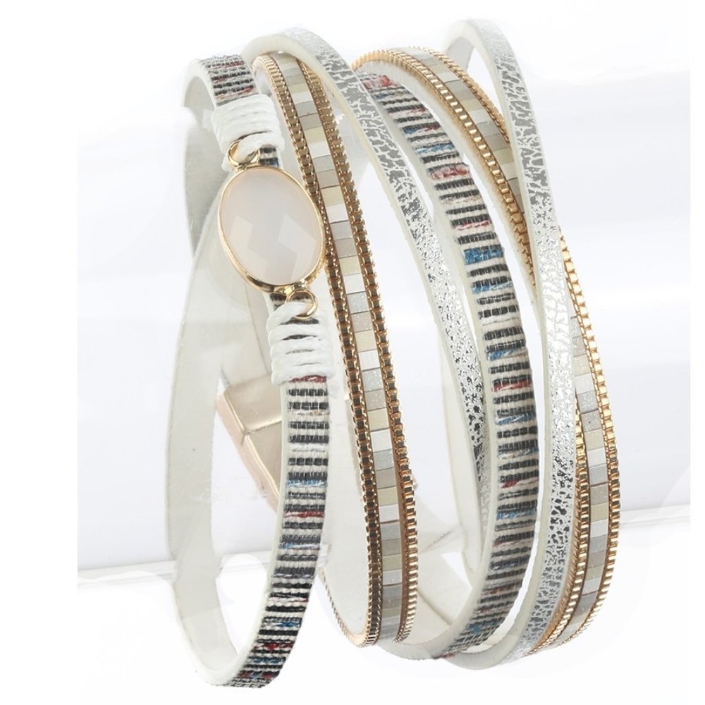 $12 ✿ Oval Glass Multi-Row Bracelet